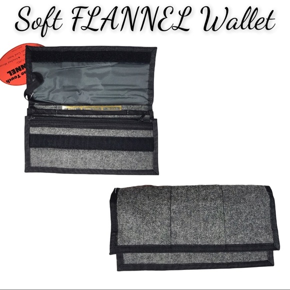 NWT Soft Flannel Gray Long Wallet - Picture 1 of 12
